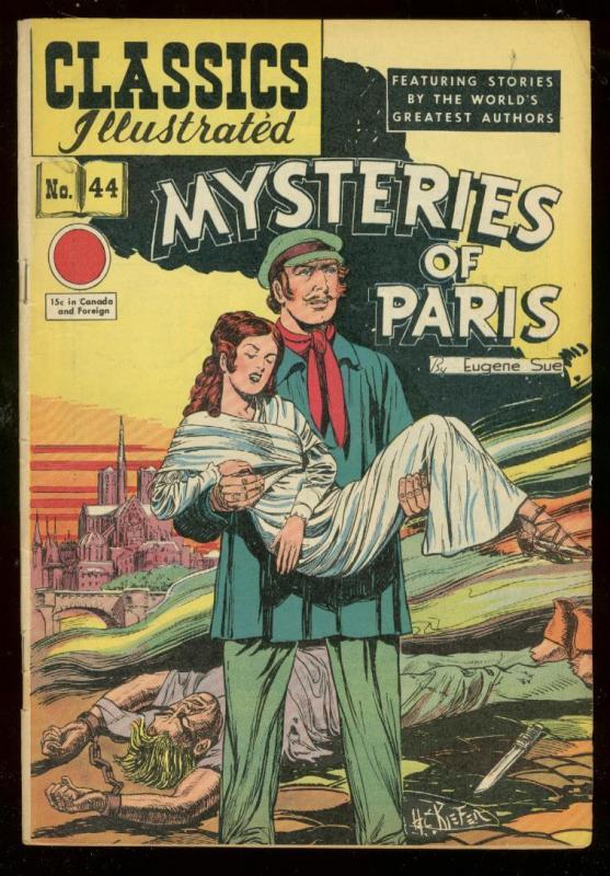 CLASSICS ILLUSTRATED #44 HRN 62-MYSTERIES OF PARIS--2 B FN-