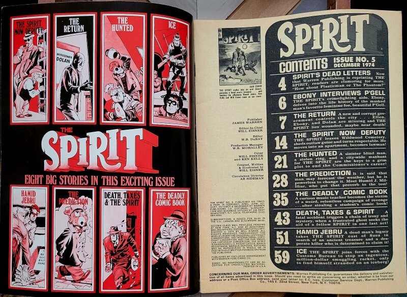 THE SPIRIT #5-6 VF- (Warren Magazine 1974) Set Of 2 Classic WILL EISNER stories