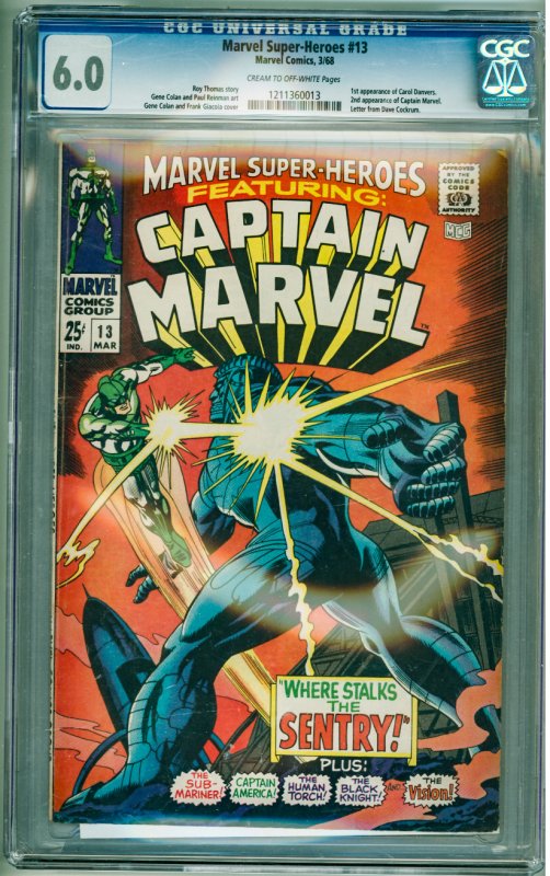 Marvel Super-Heroes #13 (1968) CGC 6.0! 1st Appearance of Carol Danvers!