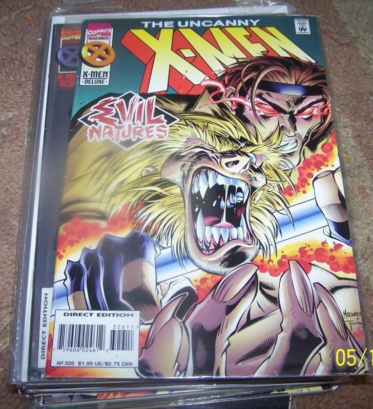 UNCANNY X-MEN #326   1995, Marvel sabertooth  gambit