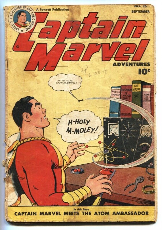 CAPTAIN MARVEL ADVENTURES #76 1947-SPECIAL ATOMIC ISSUE- G