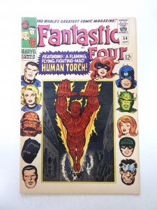 Fantastic Four #54 (1966) VG/FN condition stain back cover