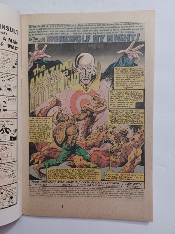 Werewolf by Night #27 - MVS intact - 1975 - FN/VF