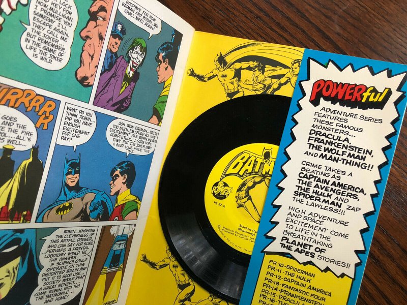 Batman Stacked Cards Book and Record Set Power Records 1975