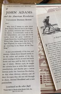 John Adams and the American Revolution, BOWEN, 1950 with extra!