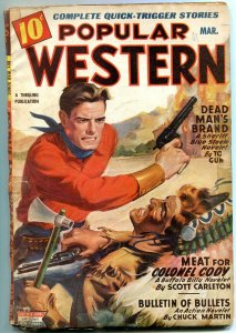 Popular Western Pulp March 1945- Buffalo Billy- Sheriff Blue Steele VG