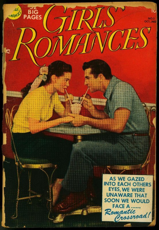 Girls Romances #5 1950- Ice Cream photo cover- DC Romance FAIR