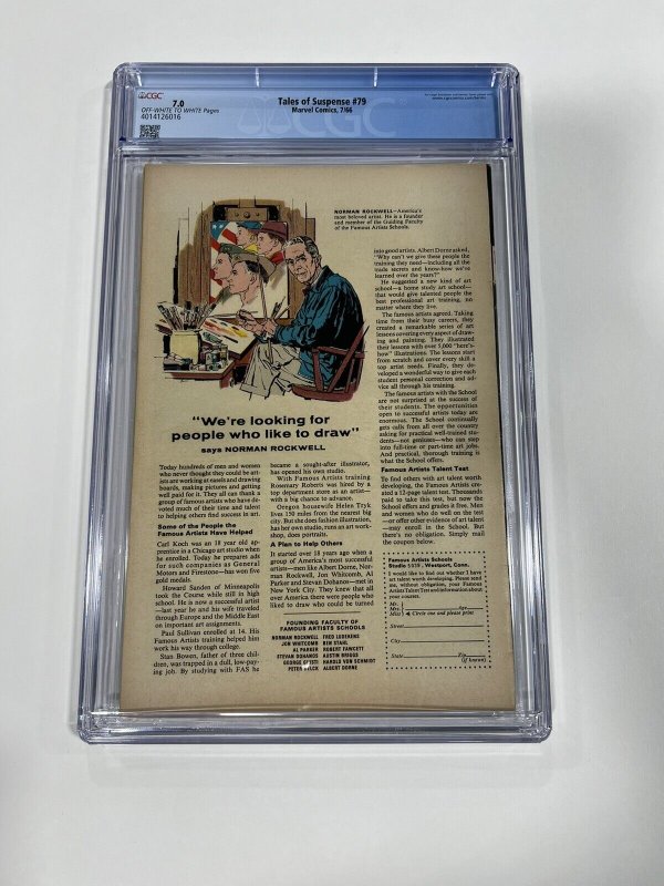 TALES OF SUSPENSE 79 CGC 7.0 OW/W PAGES MARVEL 1966