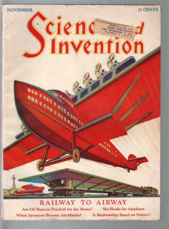 Science & Invention 11/199-Gernsback-Fantasy plane-Graf Zeppelin-FN