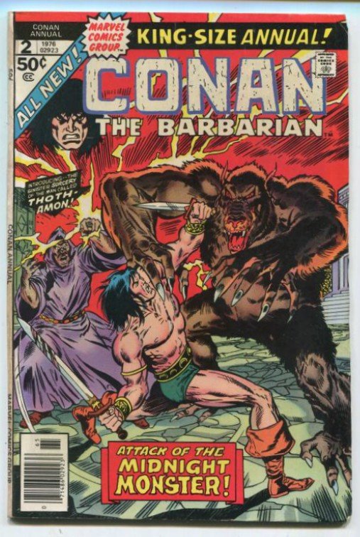 GIANT-SIZE CONAN #2 (VG+) 4.5 ATTACK OF THE MIDNIGHT MONSTER! Bronze Marvel