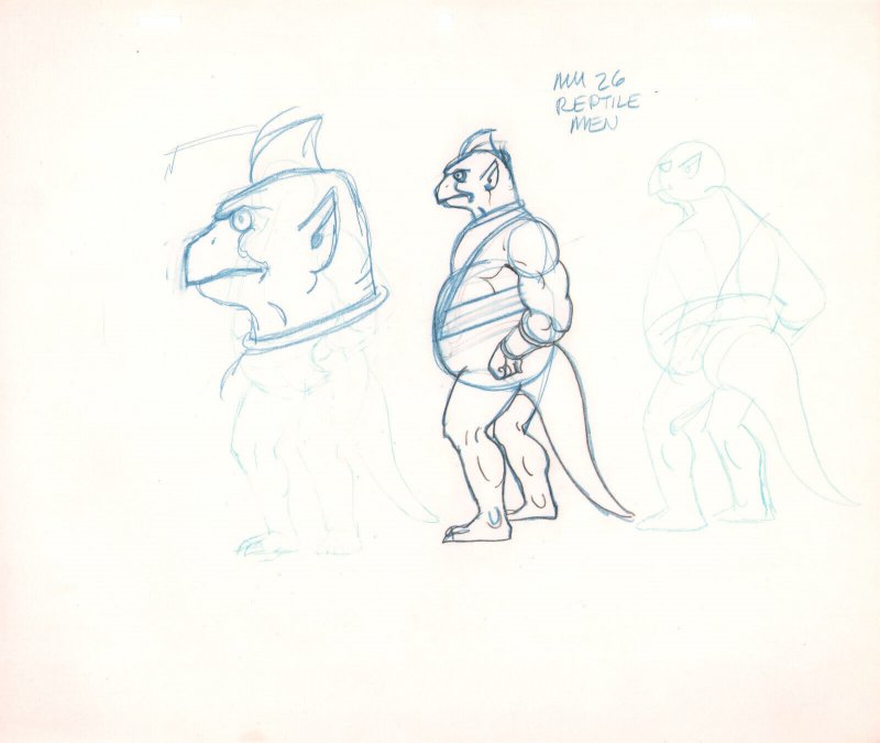 Masters of the Universe Animation Art #26 - C - Reptile Men 1980s by Ric Estrada