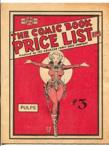 American Comic Book Co. Comic Book Price List #3 1978