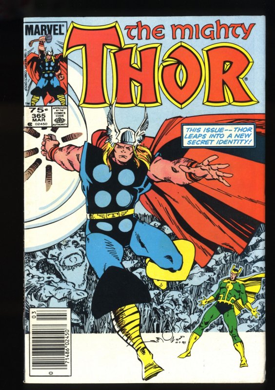 Thor #365 VF 8.0 Newsstand Variant 1st Full Appearance Throg!