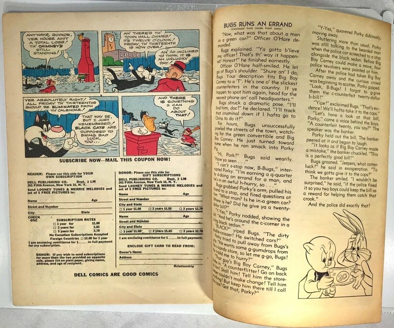 LOONEY TUNES MERRIE MELODIES Bugs Bunny Comic 101 — 1950 Dell Comics 52 Pages 