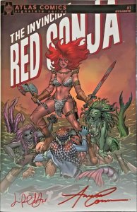 INVINCIBLE RED SONJA #1 ATLAS SIGNATURE SERIES AMANDA CONNER COVER W/COA NM 2021