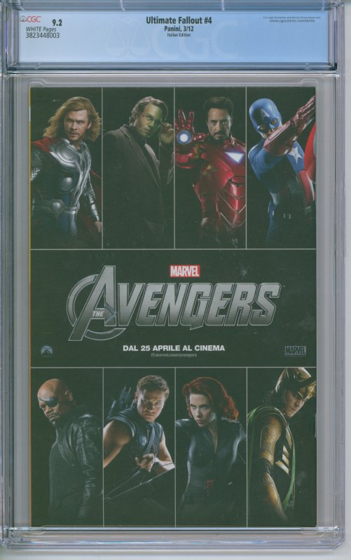 Ultimate Fallout #4 CGC 9.2 2012 Italian Edition 1st Appearance New Spider-Man