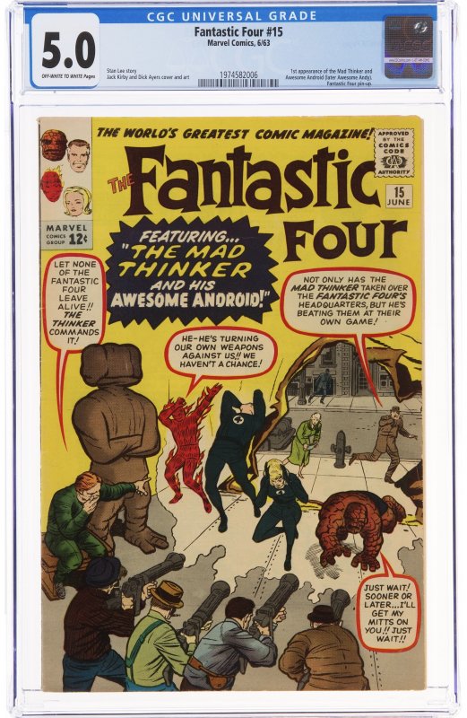 Fantastic Four #15 (1963) CGC Graded 5.0