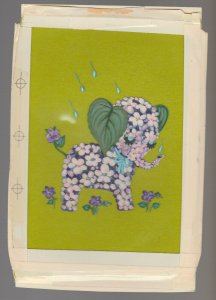 MOTHERS DAY Elephant Made of Flowers & Leaves 6.5x9.5 Greeting Card Art #MD7539