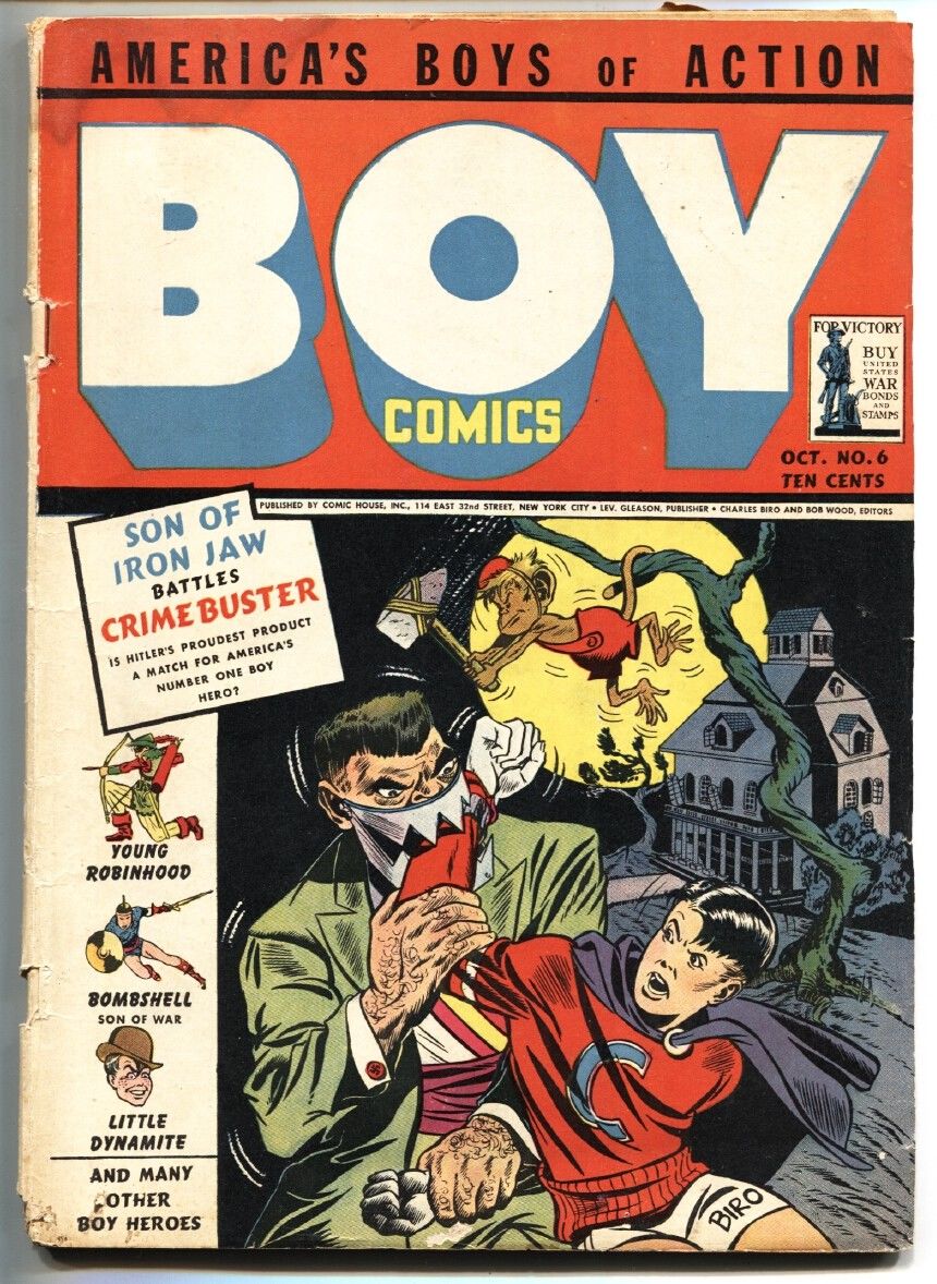 Boy Comics #6 1942-First IRON JAW cover-HITLER appears / HipComic