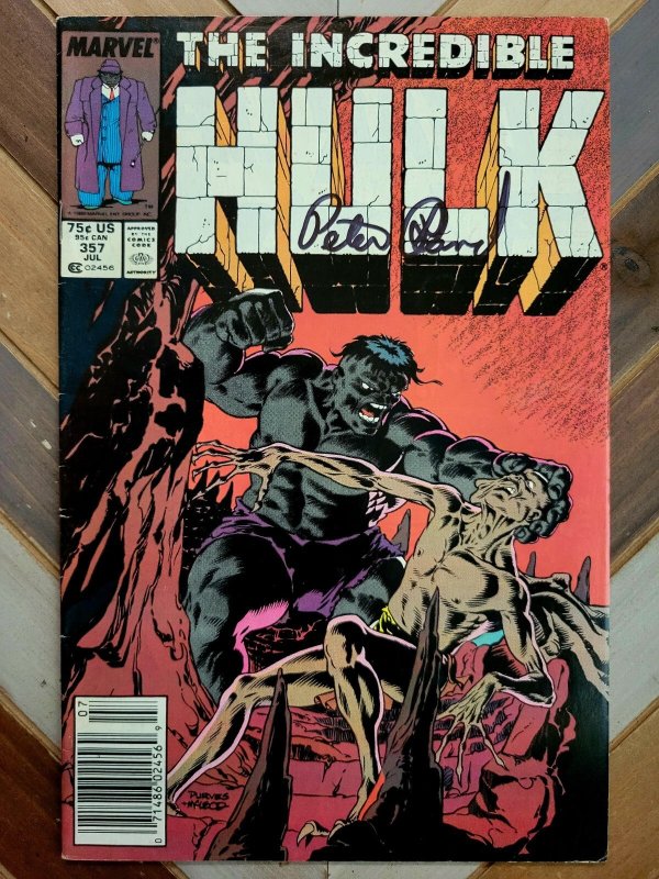 HULK #357 VG/FN 5.0 (1989) Newsstand / Signed By Writer Peter David ft The Ghoul