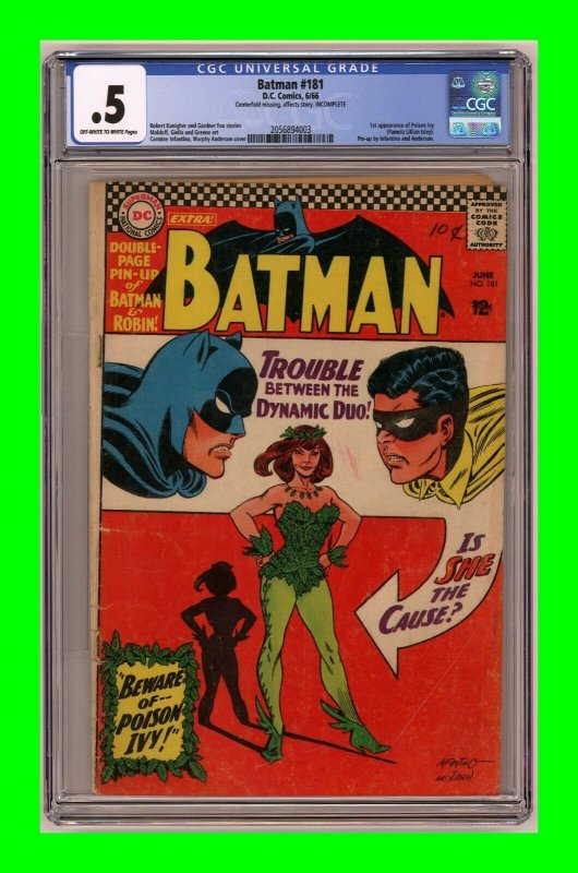 Batman #181 1966 DC Comics 1st appearance of Poison Ivy CGC 0.5
