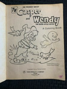 1973 CASPER AND WENDY Coloring Book G/VG 3.0 Harvey Comics / Casper