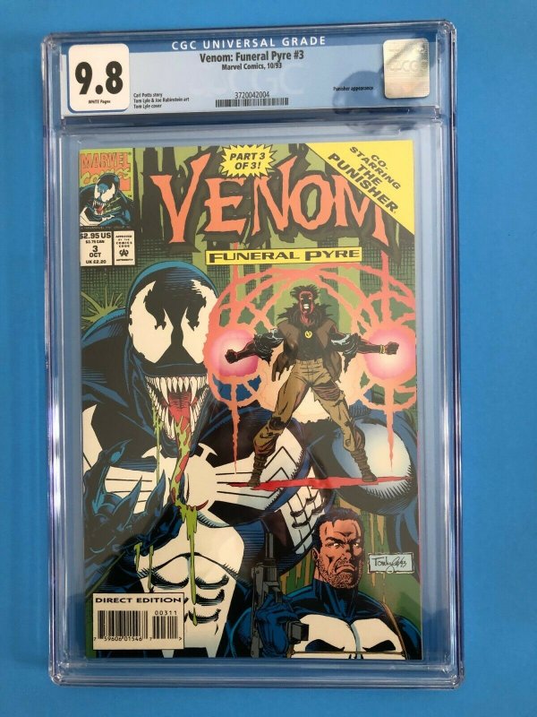 VENOM : FUNERAL PYRE #3 CGC 9.8 WHITE MARVEL /  PUNISHER APPEARANCE  