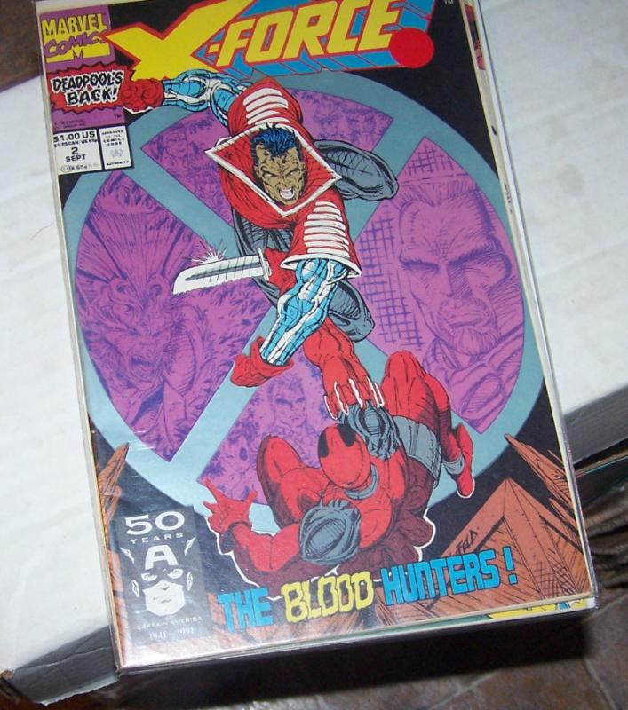 X-Force # 2  1991, Marvel  CABLE+ 2ND APPERANCE DEADPOOL  1ST KANE BLOOD BROTHER