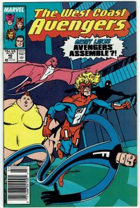 West Coast Avengers #46 (1985 v2) Newsstand John Byrne 1st Great Lakes Avenge...