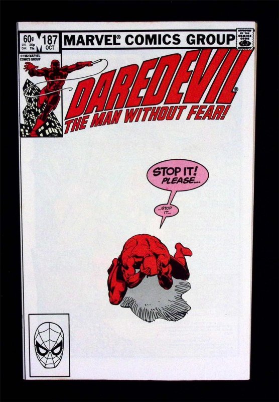DAREDEVIL #187 Oct 1982 Black Widow Classic Frank Miller white Cover & Story NM/