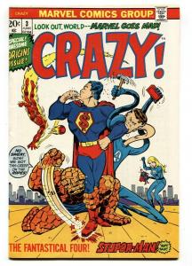 Crazy #3 1973 Origin issue-Fantastic Four-Superman-VF/NM