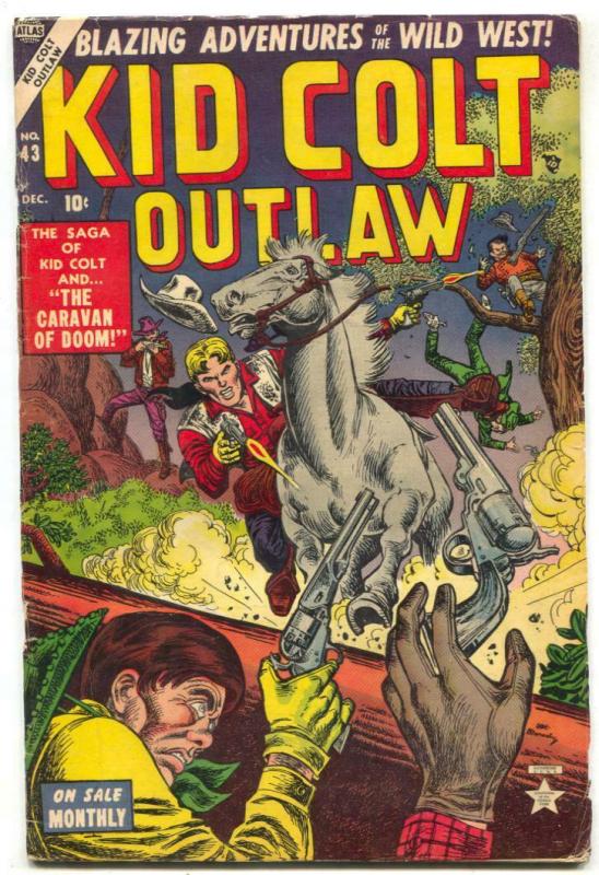 Kid Colt Outlaw #43 1954- Black Rider- Atlas Western VG
