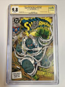 Superman Man Steel (1992) # 18 (CGC 9.8 SS) Signed Doomsday Remark Bogdanove