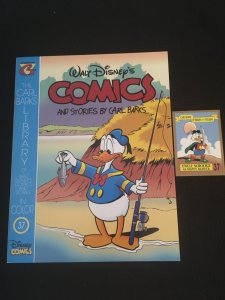 CARL BARKS LIBRARY OF WALT DISNEY'S COMICS AND STORIES IN COLOR #37 with Card