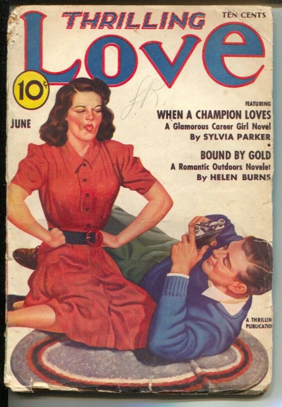 Thrilling Love 6/1940-romace pulp-When A Champion Loves by Sylvia Parker-G