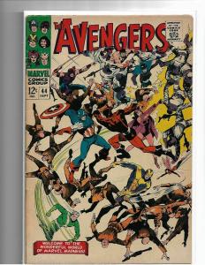 AVENGERS #44 - VG/F - MID GRADE SILVER AGE CLASSIC ISSUE - MARVEL 