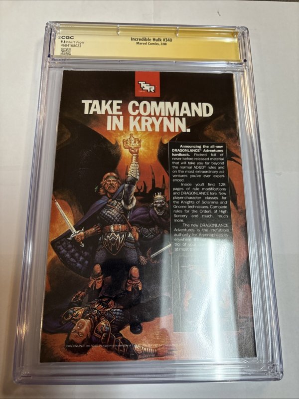 Incredible Hulk (1988) # 340 ( CGC 9.8 SS WP)  Signed Full Todd McFarlane