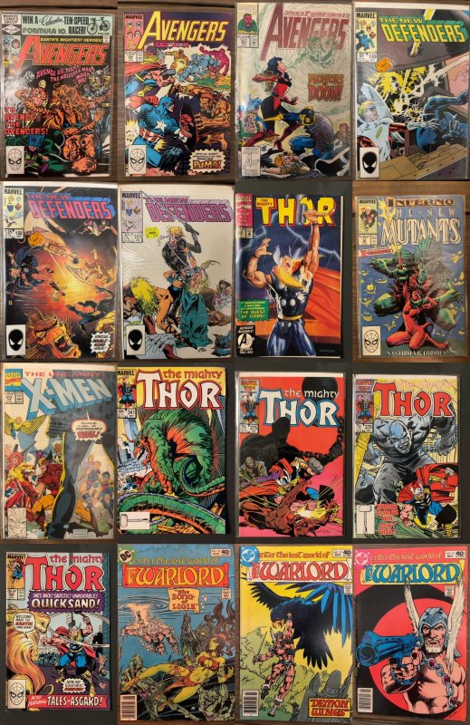 Lot of 16 Comics (See Description) Thor, Avengers, The Defenders, Warlord, Th...