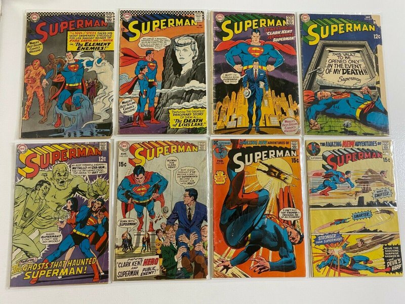 Silver Age Superman Comic Lot 10 Different Books #190-238 4.0 VG (1966-1971)