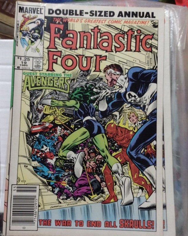 Fantastic Four annual # 19 1985  MARVEL JOHN BYRNE skrulls AVENGERS NEWSTAND VAR