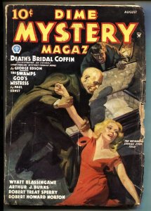 DIME MYSTERY 8/1935--BAUMHOFER COVER-WEIRD MENACE-SPICY-SAUCY-vg