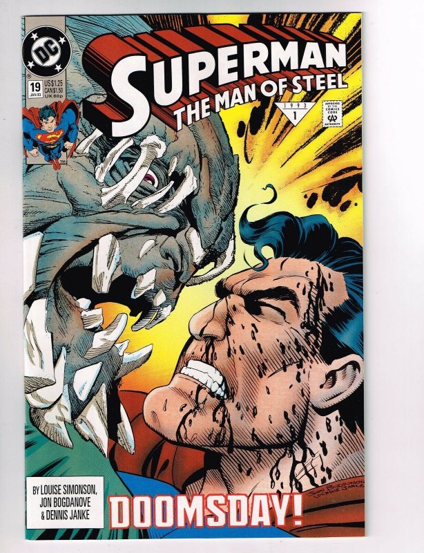 Superman Man of Steel #18 & 19 Set (1993) Great Doomsday Cover (9.2) WH