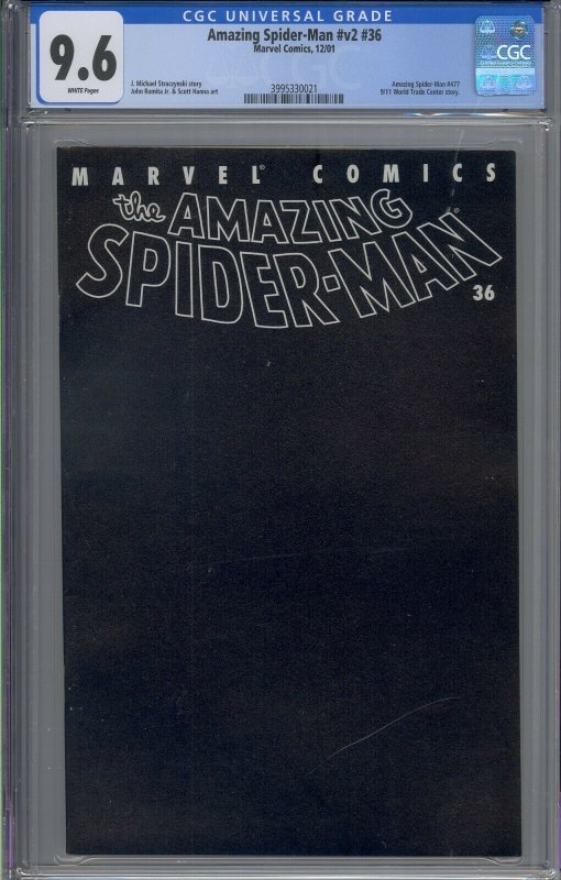 AMAZING SPIDER-MAN V2 #36 CGC 9.6 9/11 WORLD TRADE CENTER STORY 