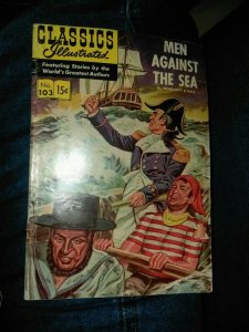 Classics Illustrated Men Against the Sea #103 HRN 104 1st print kiefer cover art