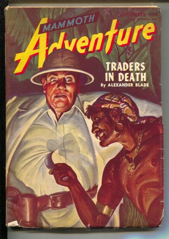 Mammoth Adventure 9/1946-Jungle menace cover by Arnold Kohn-Pulp thrills by E...