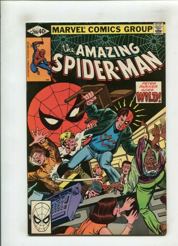 AMAZING SPIDER-MAN #206 (8.5) PETER PARKER GOES WILD!! 1980