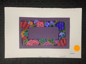 HAPPY THANKSGIVING Fruit and Flower Border 9x6 Greeting Card Art #94108