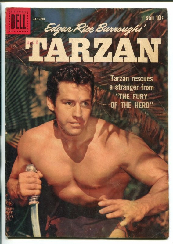 TARZAN #110-1959-DELL-GORDON SCOTT COVER- BURROUGHS- MARSH- MANNING-fn