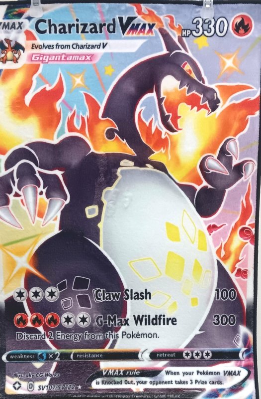 CHARIZARD VMAX CARD | 22×32 INDOOR AREA RUG | FLOOR MAT | FAN DECOR | WALL ART