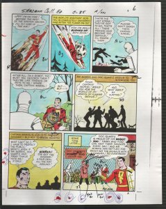 Hand Painted Color Guide-Capt Marvel-Shazam-C35-1975-DC-page #6-robot-VG/FN